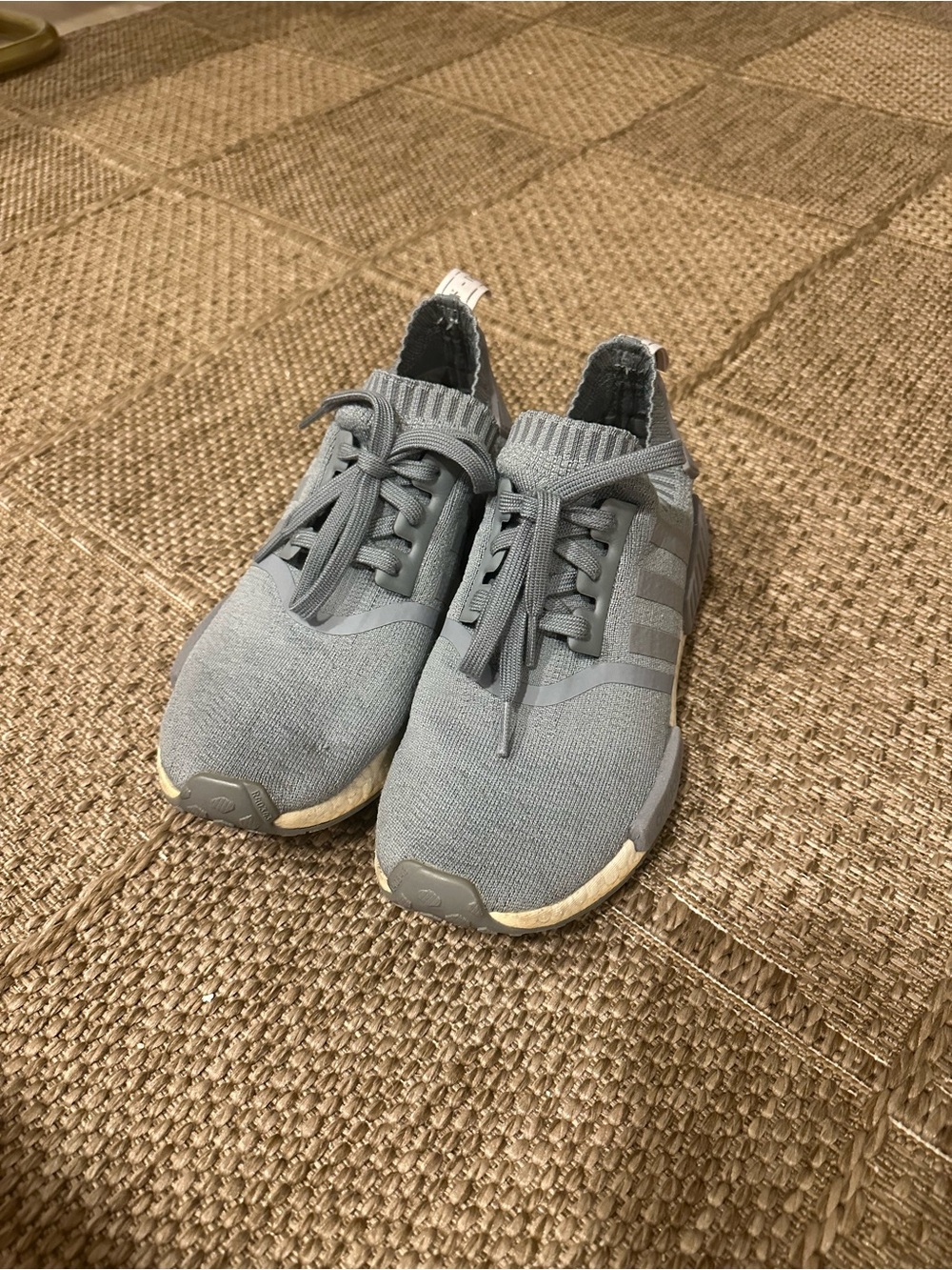 Adidas NMD Grey Knit Lace-Up Sneakers
